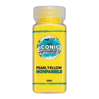 Yellow Pearl Nonpareils 100g - Iconic Sprinkles