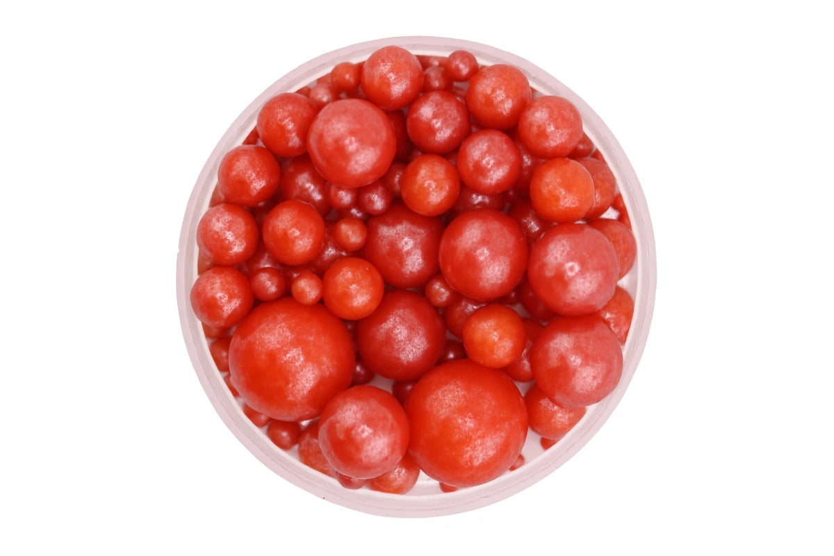 Red Shiny Pearls 100g - Iconic Sprinkles