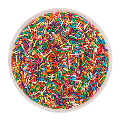 Rainbow Shiny Jimmies 500g - Iconic Sprinkles