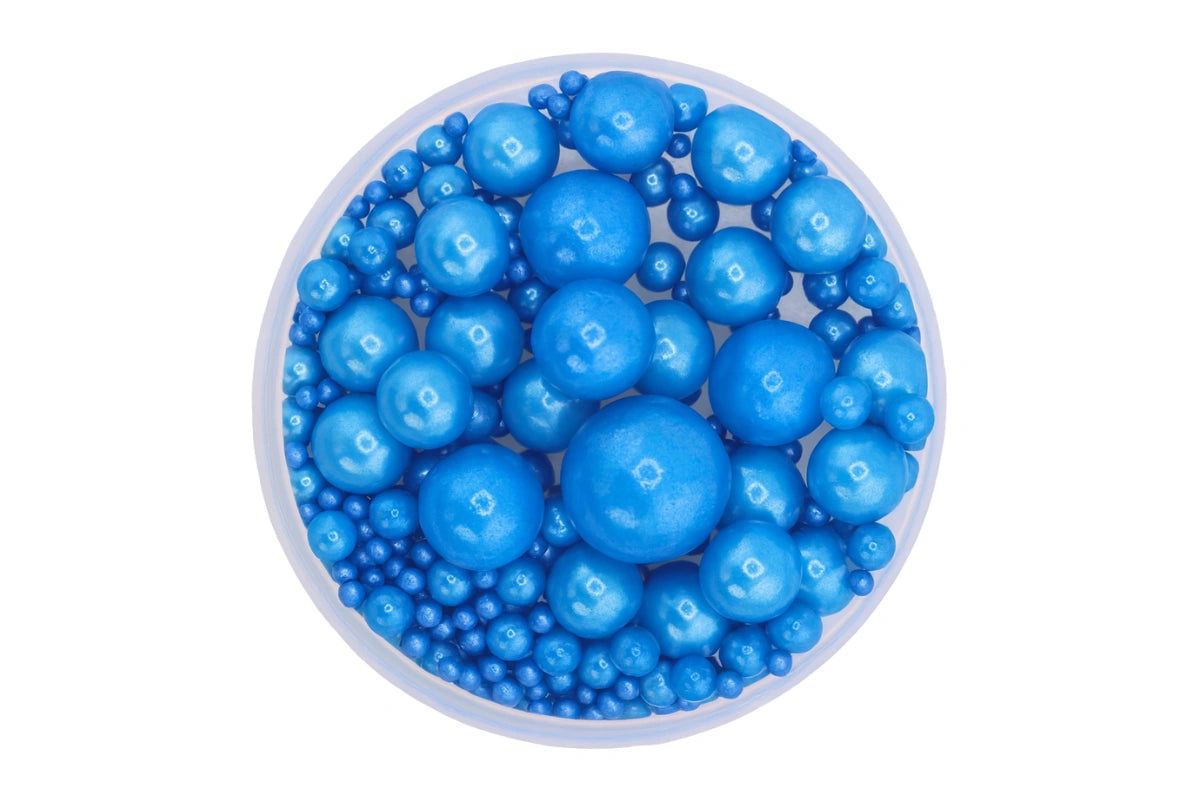 Royal Blue Shiny Pearls 100g - Iconic Sprinkles
