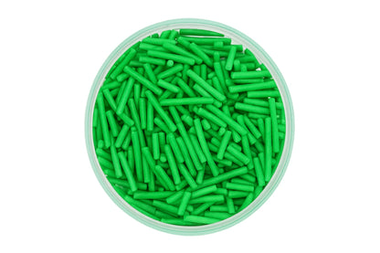 Green Shiny Jimmies 100g - Iconic Sprinkles