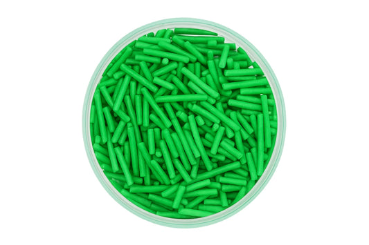 Green Shiny Jimmies 100g - Iconic Sprinkles