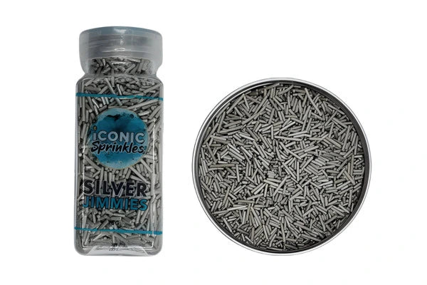 Silver Jimmies 75g - Iconic Sprinkles