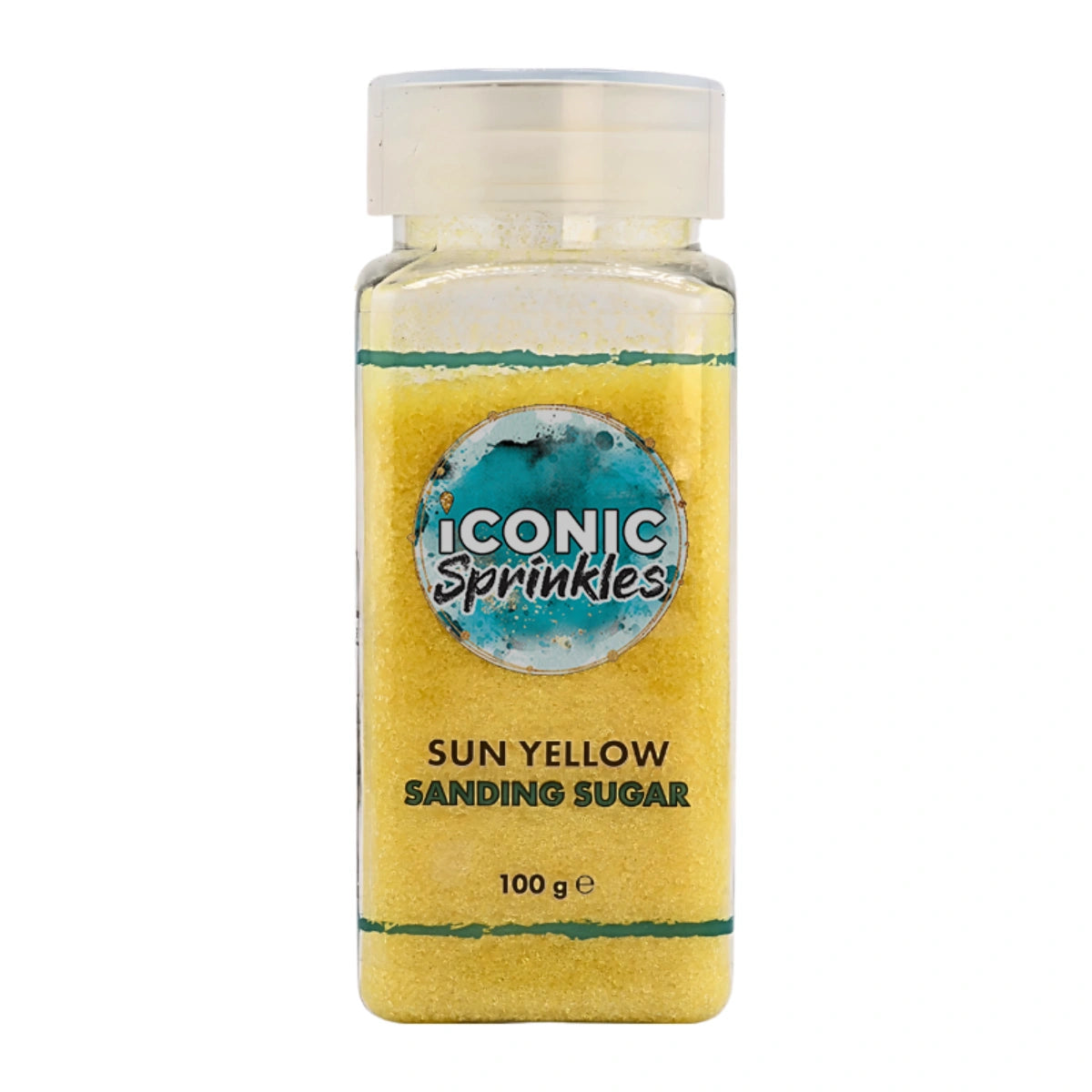 Sun Yellow Sanding Sugar 100g - Iconic Sprinkles