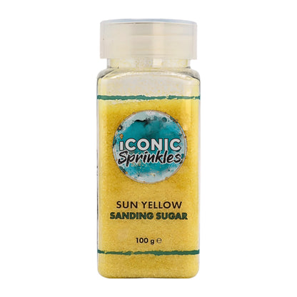 Sun Yellow Sanding Sugar 100g - Iconic Sprinkles