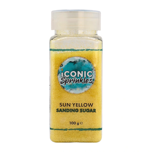 Sun Yellow Sanding Sugar 100g - Iconic Sprinkles