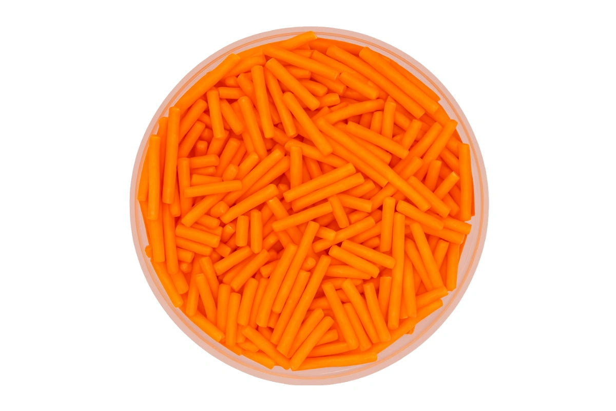 Orange Shiny Jimmies 30g - Iconic Sprinkles