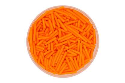 Orange Shiny Jimmies 30g - Iconic Sprinkles