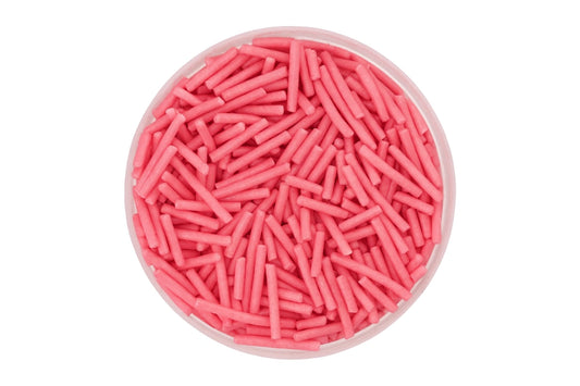 Pink Shiny Jimmies 30g - Iconic Sprinkles