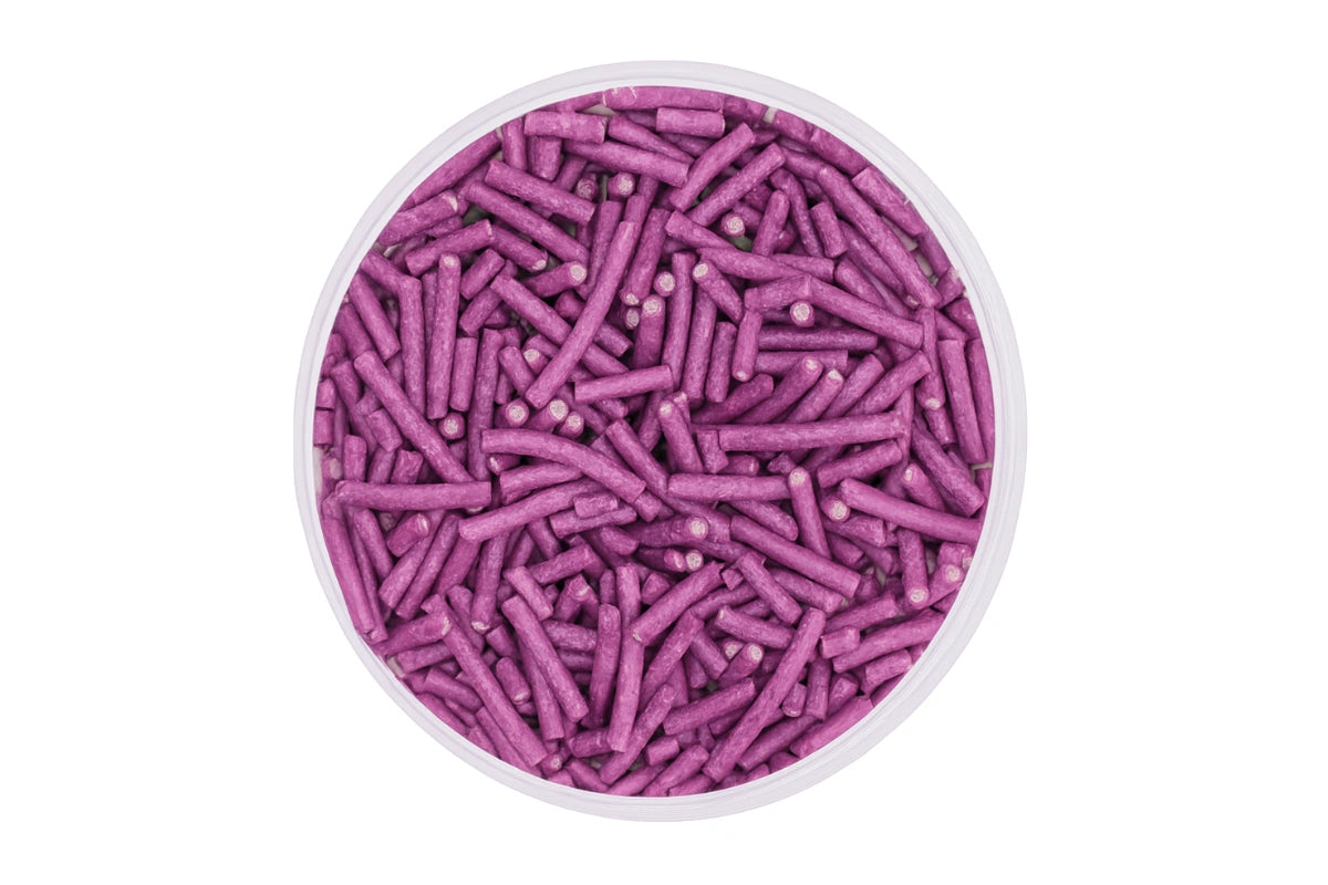 Purple Shiny Jimmies 30g - Iconic Sprinkles