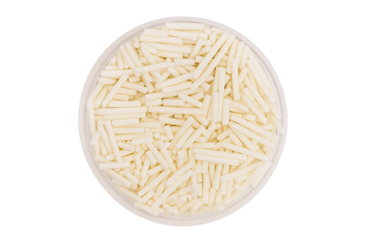 White Shiny Jimmies 100g - Iconic Sprinkles