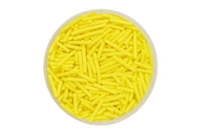 Yellow Shiny Jimmies 100g - Iconic Sprinkles