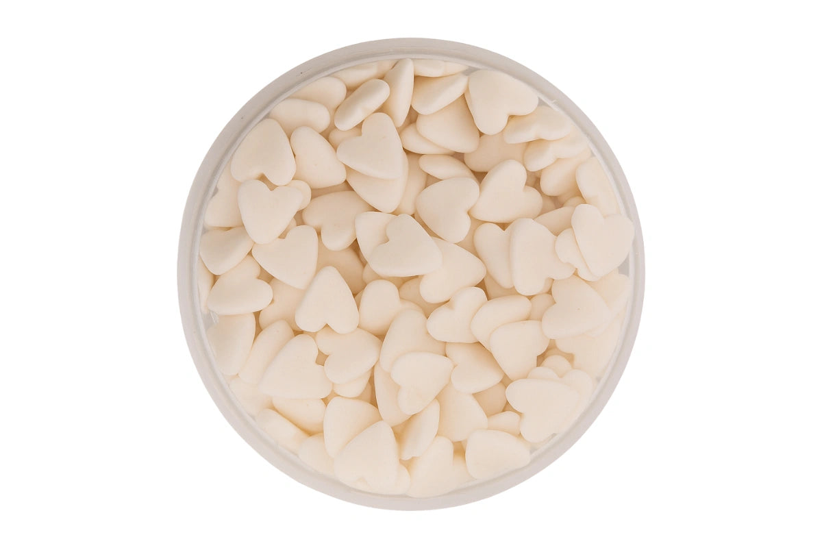 White Heart Confetti 30g - Iconic Sprinkles