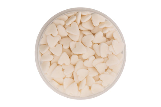 White Heart Confetti 30g - Iconic Sprinkles