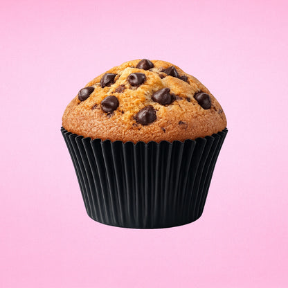 250 pcs 55mm x 50mm Black Jumbo Muffin Cases Greaseproof - Iconic Cake Art