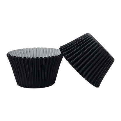 250 pcs 55mm x 50mm Black Jumbo Muffin Cases Greaseproof - Iconic Cake Art