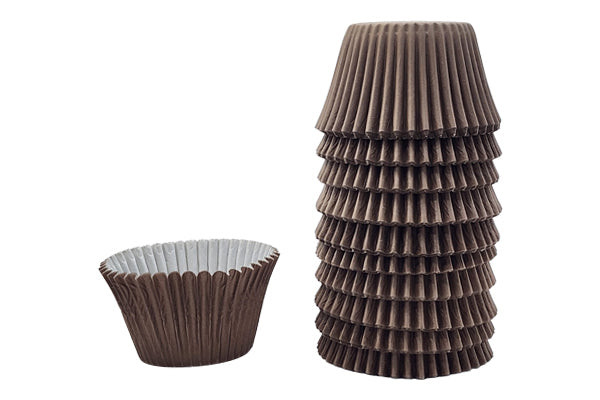 250 pcs 55mm x 50mm Brown Jumbo Muffin Cases Greaseproof - Iconic Cake Art