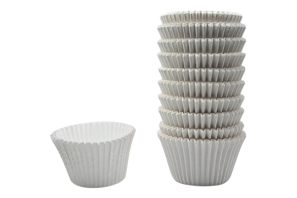 250 pcs 55mm x 50mm White Jumbo Muffin Cases Greaseproof - Iconic Cake Art