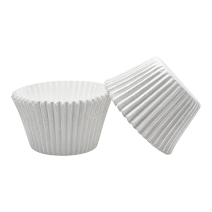 250 pcs 55mm x 50mm White Jumbo Muffin Cases Greaseproof - Iconic Cake Art