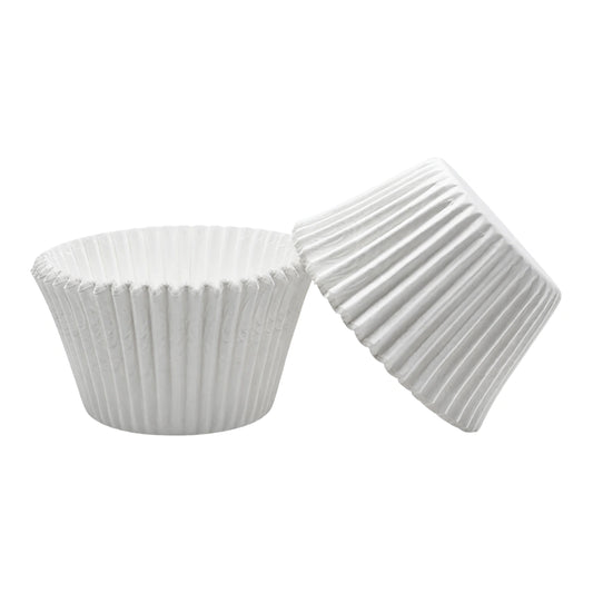 250 pcs 55mm x 50mm White Jumbo Muffin Cases Greaseproof - Iconic Cake Art