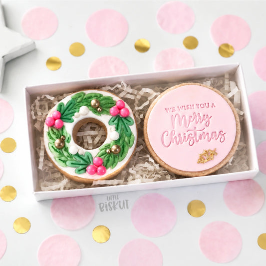 Christmas Wreath Stamp and Cutter Set - Little Biskut