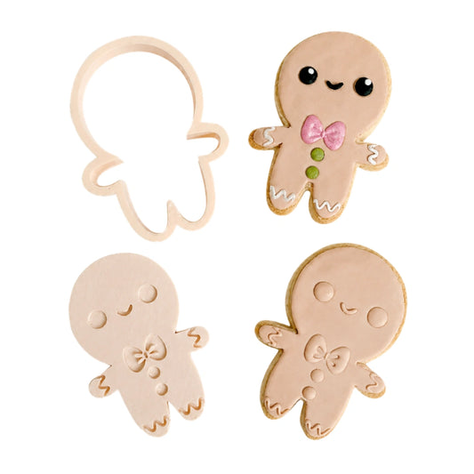Mini Gingerbread Man Cutter and 3D Embosser Set - Little Biskut