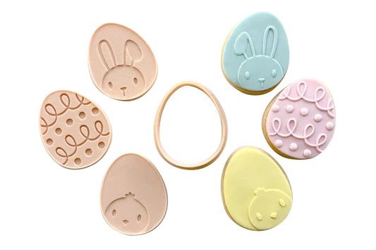 Easter Egg Mini Cutter and Debosser Set - Little Biskut