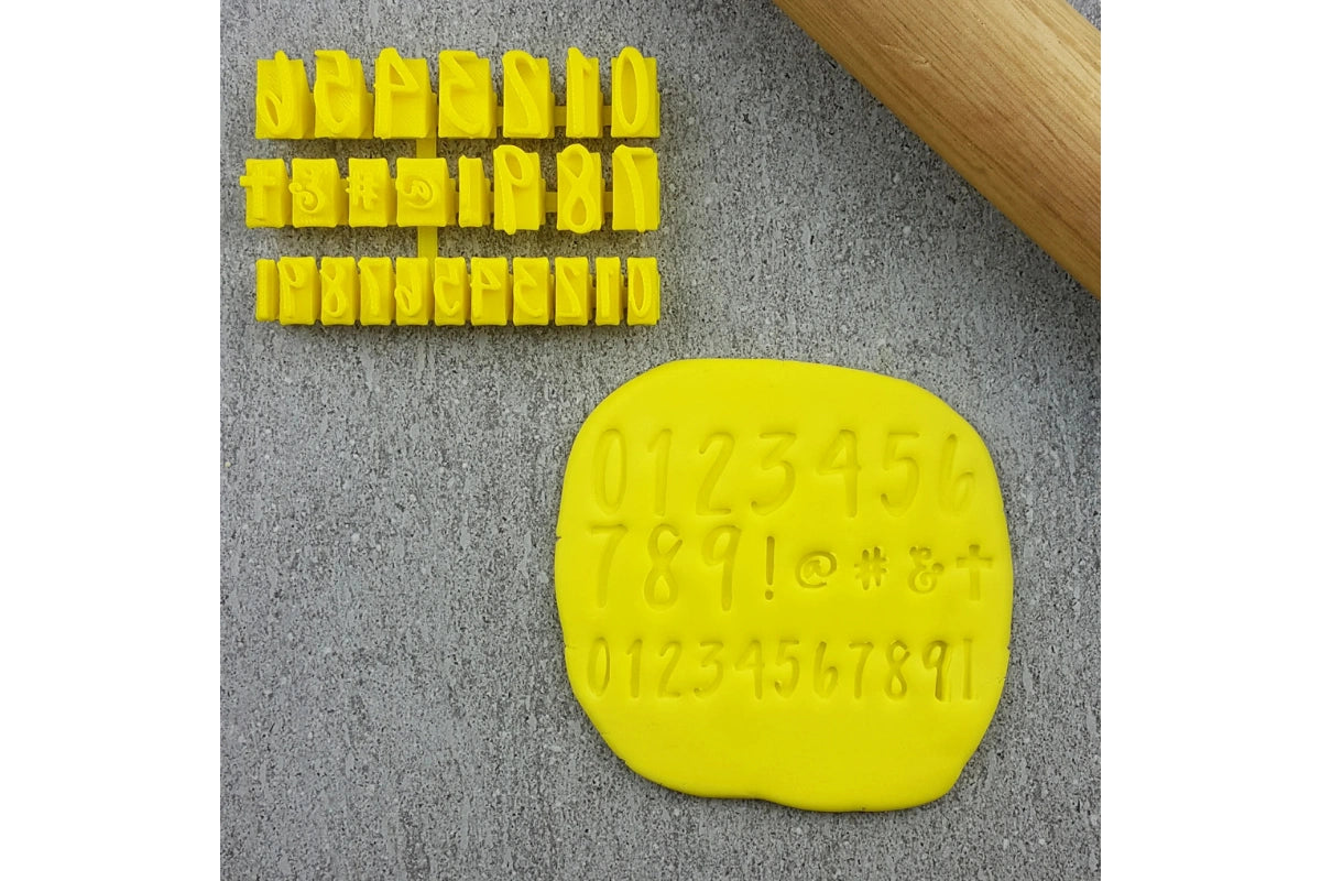 Number Set Only (Inc 2x Sizes) V2 Script Stamps - Custom Cookie Cutters