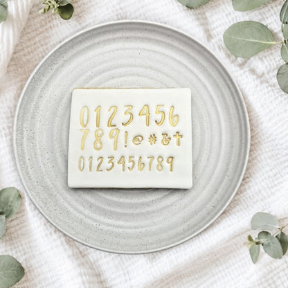 Number Set Only (Inc 2x Sizes) V2 Script Stamps - Custom Cookie Cutters