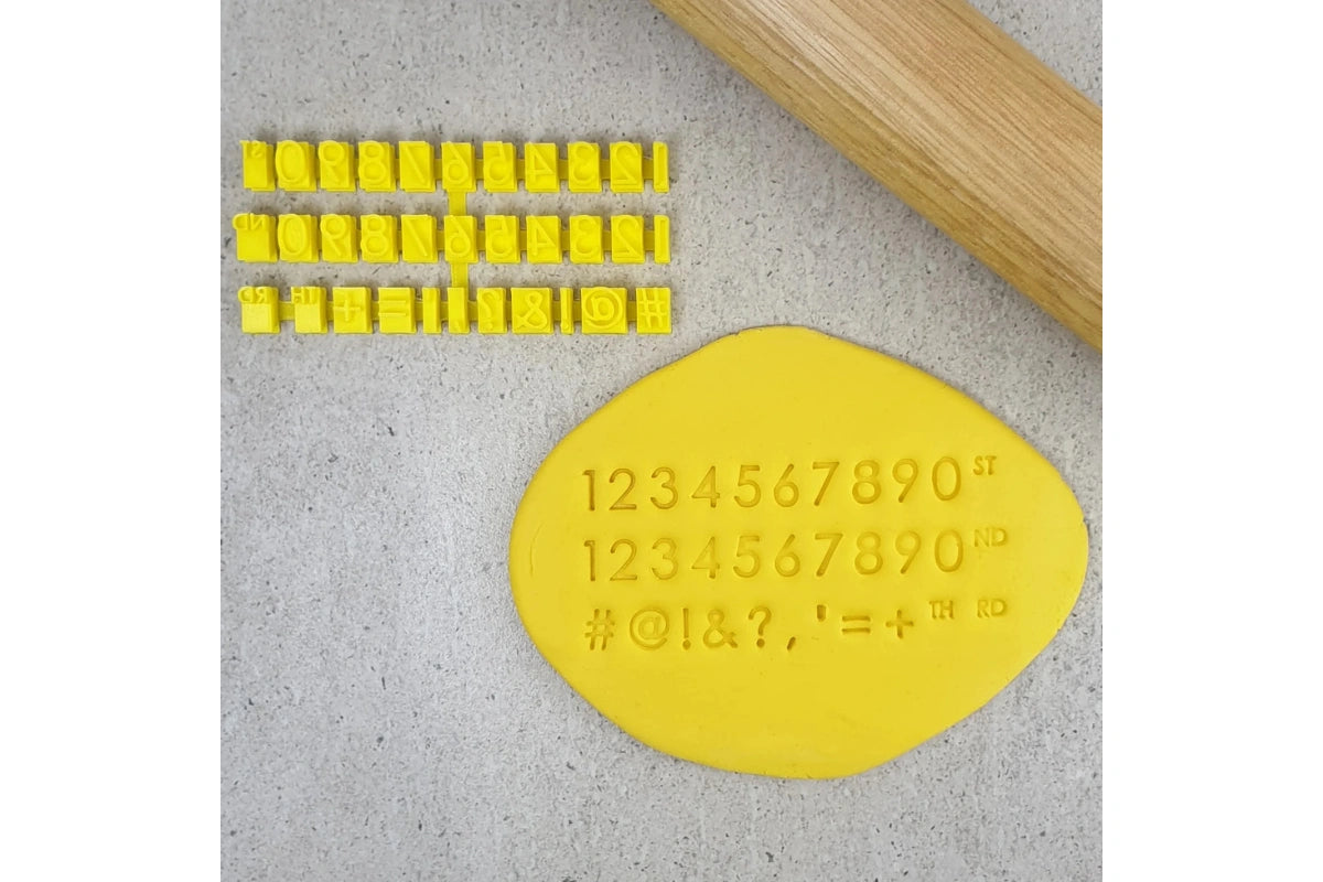 Number Set Only Modern Letter Stamps - Custom Cookie Cutters