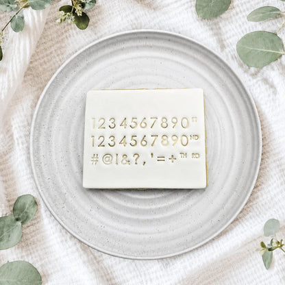 Number Set Only Modern Letter Stamps - Custom Cookie Cutters