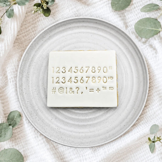 Number Set Only Modern Letter Stamps - Custom Cookie Cutters