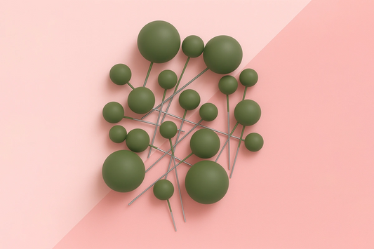 Olive Matte Ball Toppers (20 Pack) - Iconic Cake Art