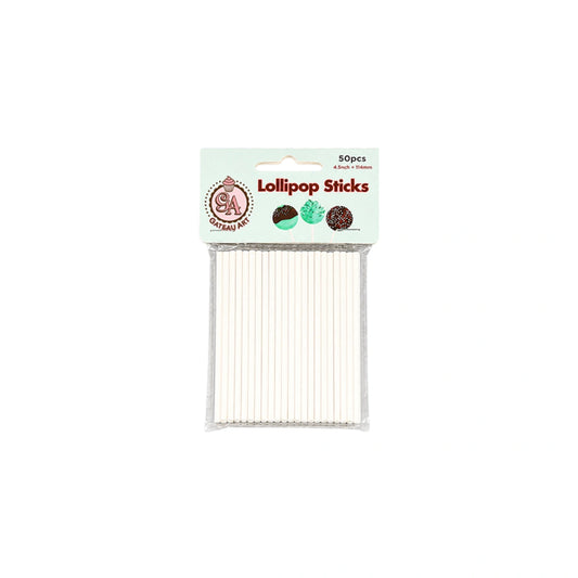 White Lollipop Sticks 4.5 Inch (50 Pack) - Iconic Cake Art