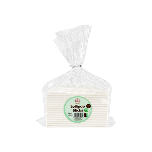 White Lollipop Sticks 6 Inch (500 Pack) - Iconic Cake Art