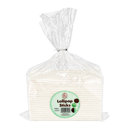 White Lollipop Sticks 8 Inch (500 Pack) - Gateau Art