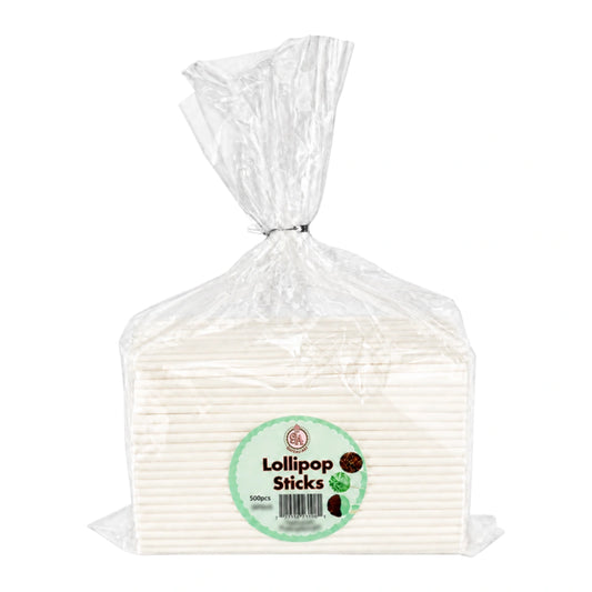White Lollipop Sticks 8 Inch (500 Pack) - Gateau Art