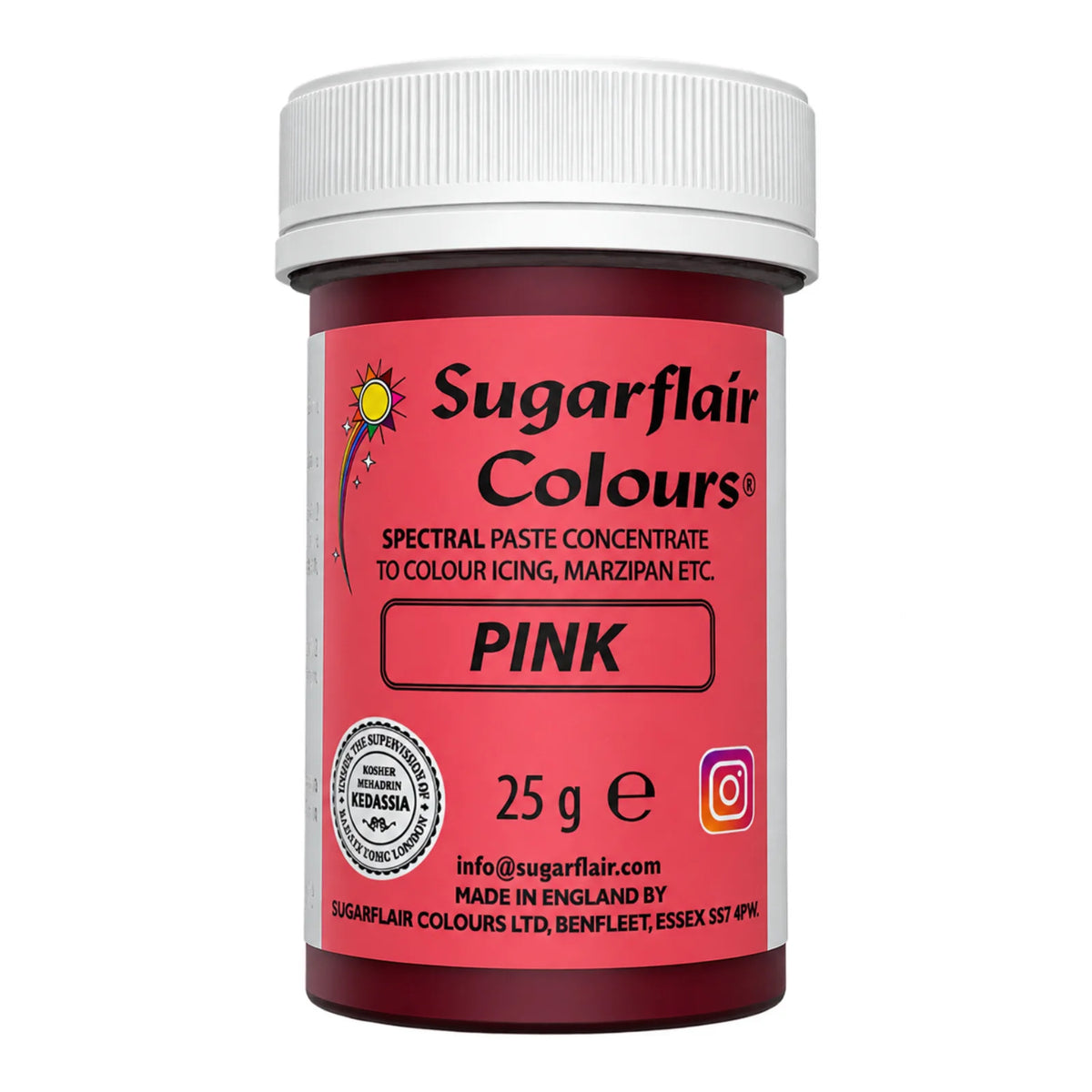 Pink Spectral Paste - Fondant and Buttercream Colour 25g - Sugarflair