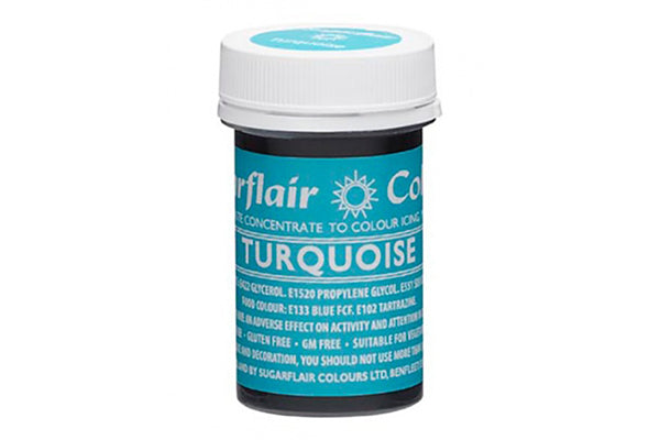 Turquoise Spectral Paste - Fondant and Buttercream Colour 25g - Sugarflair