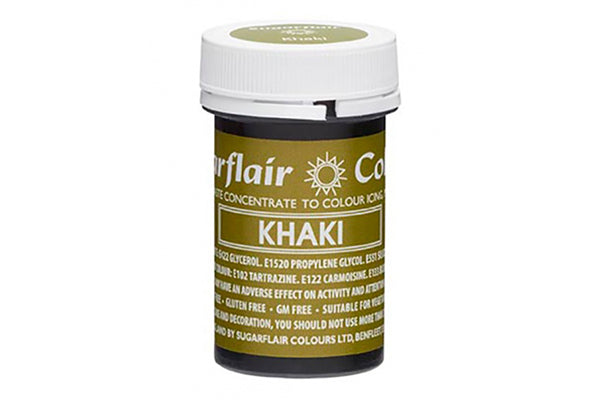 Khaki Spectral Paste - Fondant and Buttercream Colour 25g - Sugarflair