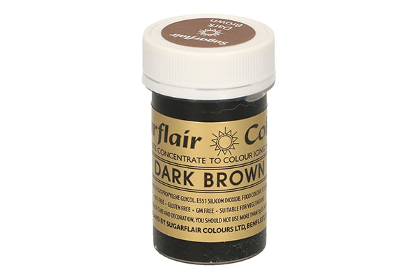 Brown Dark Spectral Paste - Fondant and Buttercream Colour 25g - Sugarflair