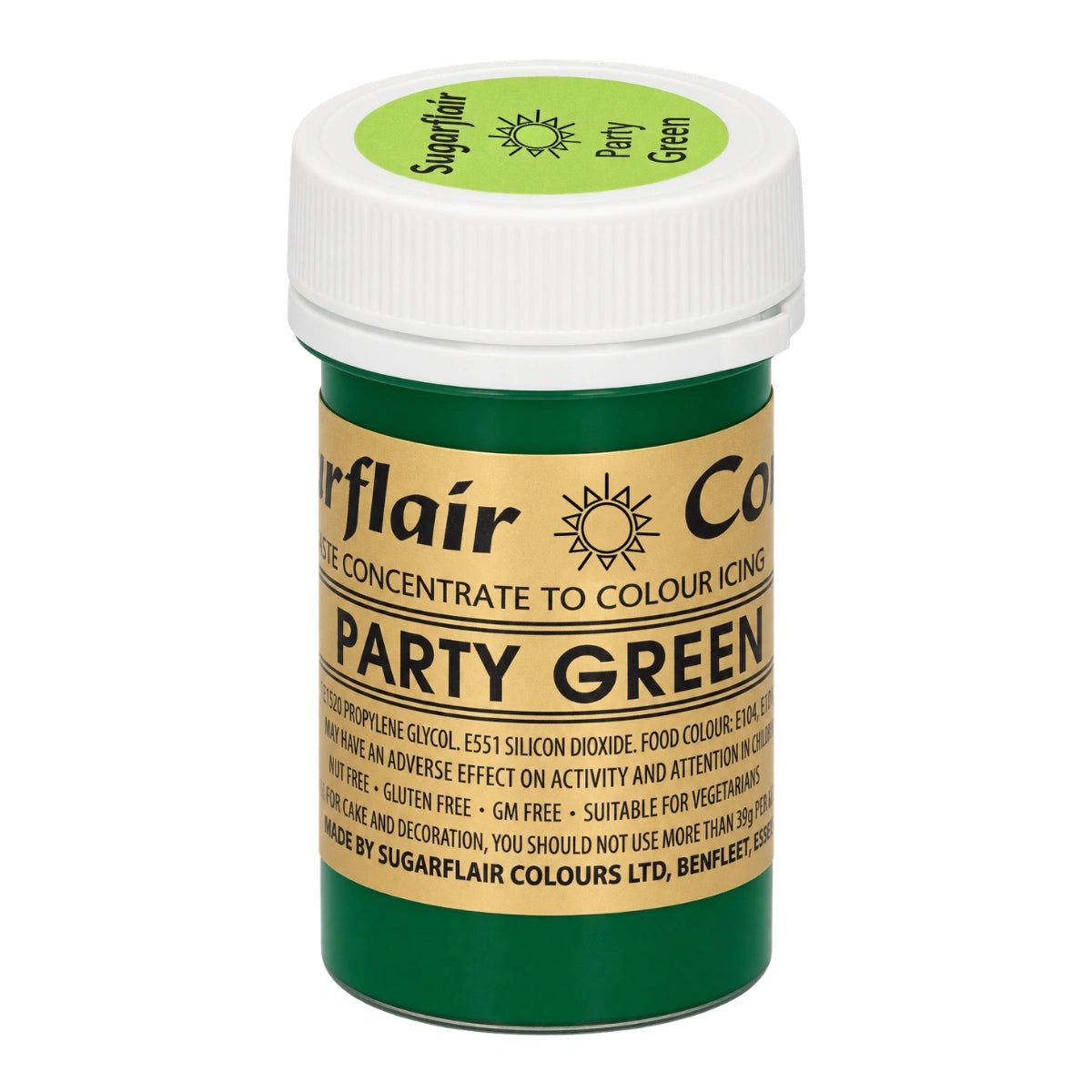 Green Party Spectral Paste - Fondant and Buttercream Colour 25g - Sugarflair