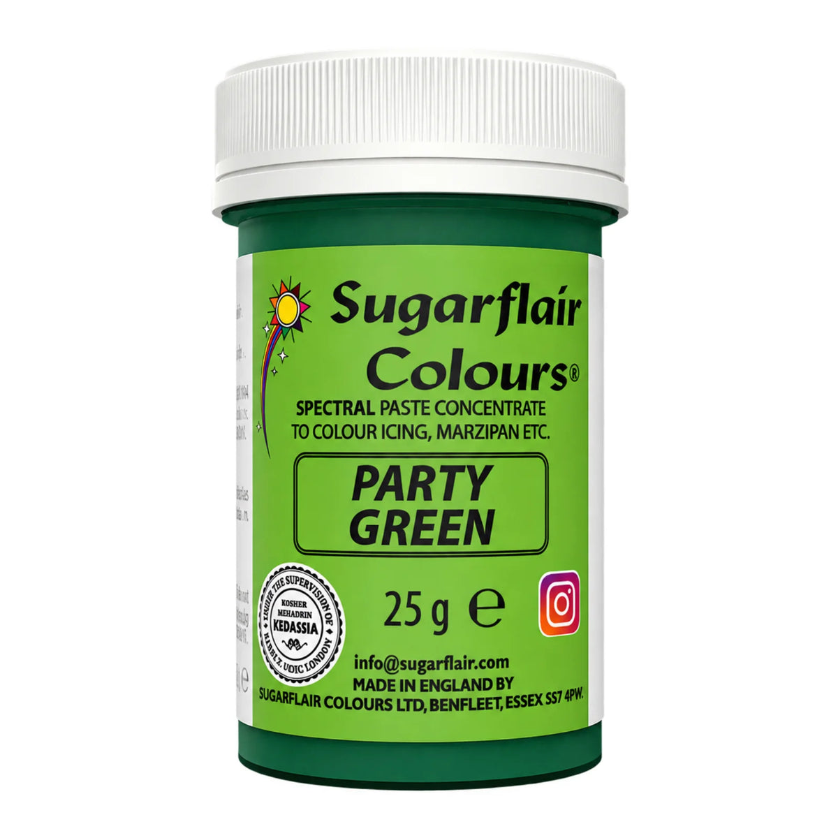 Green Party Spectral Paste - Fondant and Buttercream Colour 25g - Sugarflair