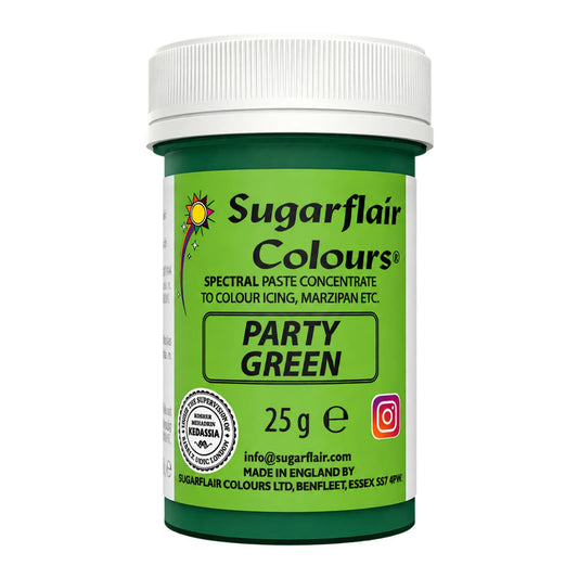 Green Party Spectral Paste - Fondant and Buttercream Colour 25g - Sugarflair