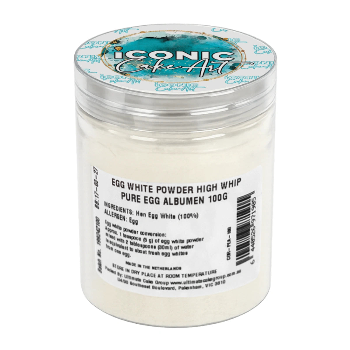 White Egg Powder High Whip 100g - Iconic Cake Art