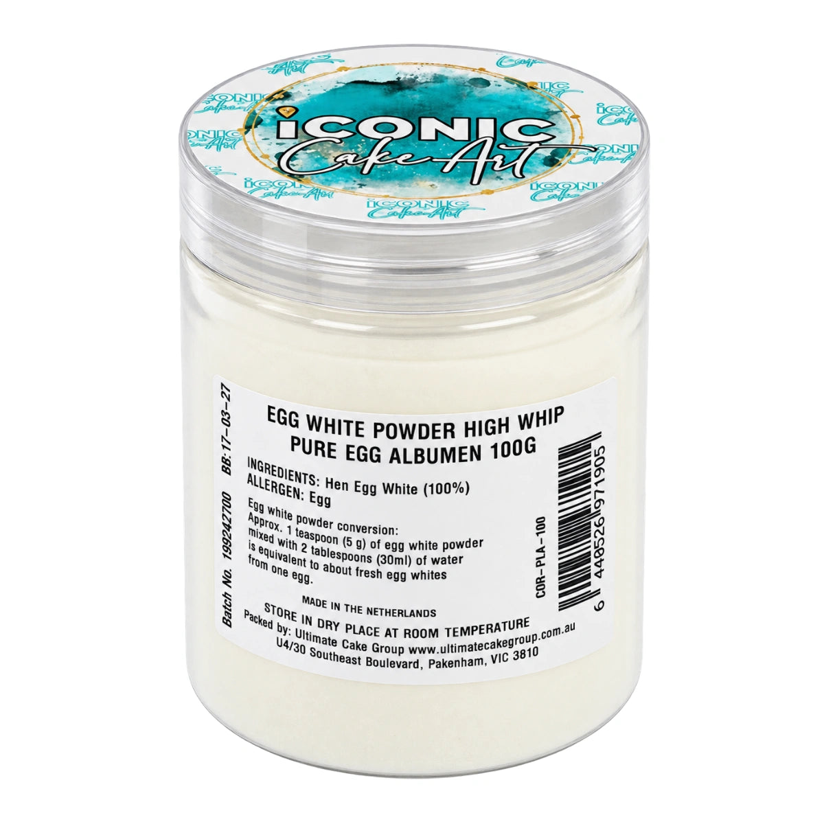 White Egg Powder High Whip 100g - Iconic Cake Art