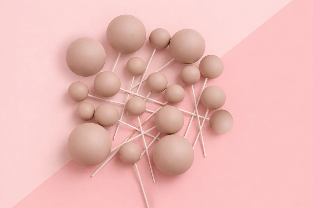 Brown Mushroom Matte Ball Toppers (20 Pack) - Iconic Cake Art