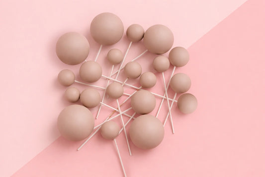 Brown Mushroom Matte Ball Toppers (20 Pack) - Iconic Cake Art