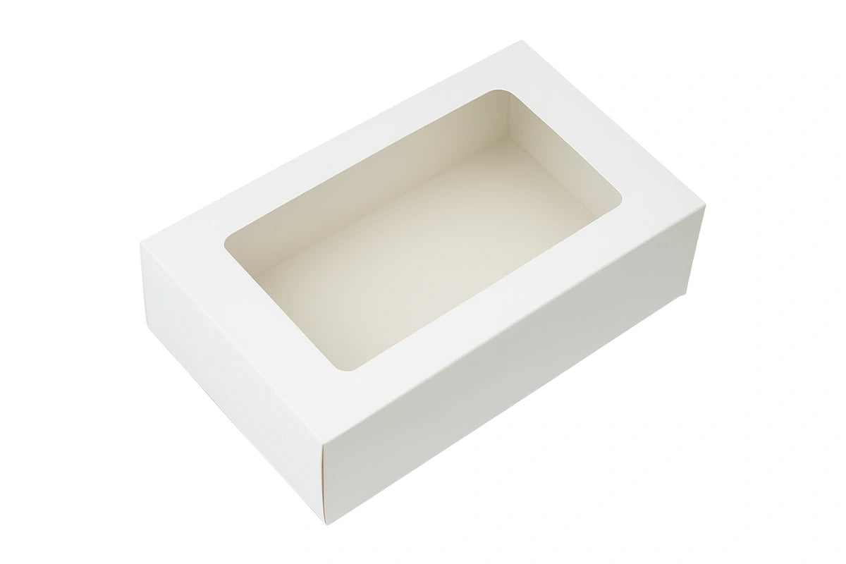 MACARON Box White Plain - Holds 12 macarons