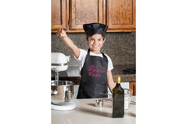 Black Kids Apron with Pocket - My Dream Cake